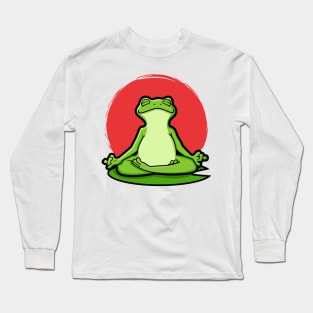 zen frog character yoga Long Sleeve T-Shirt